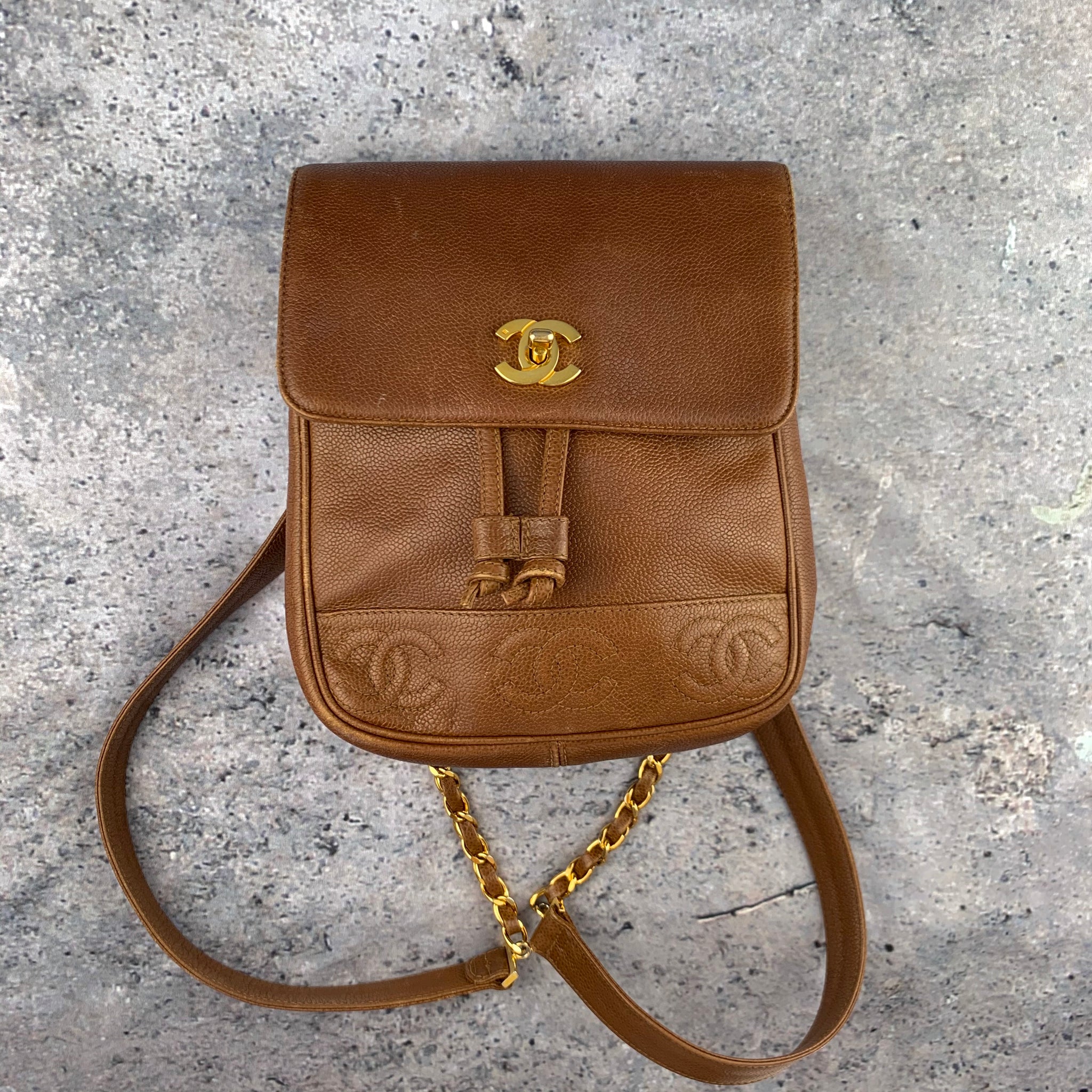 Chanel Chestnut Brown Caviar Leather Backpack – Entourage Vintage
