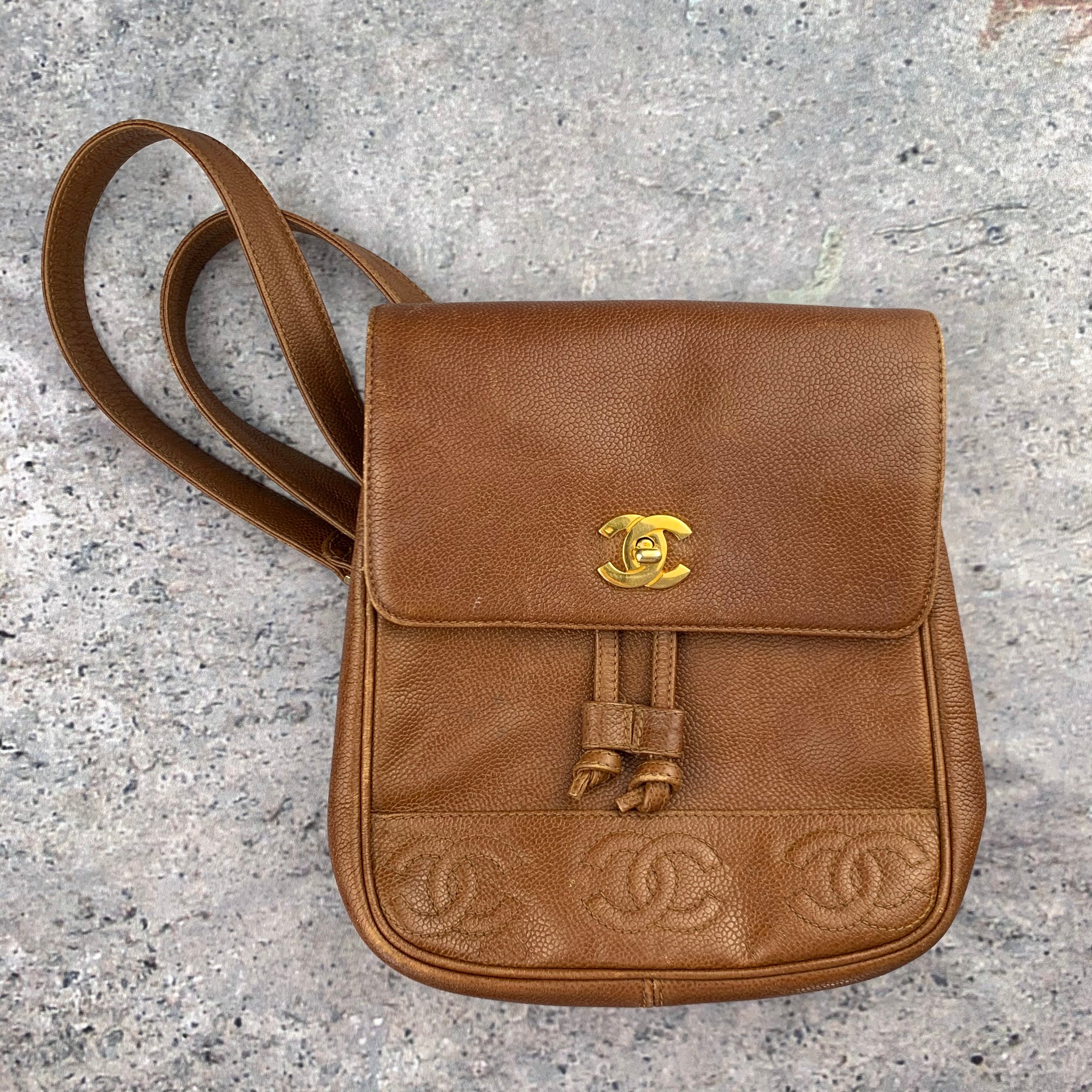 Chanel Chestnut Brown Caviar Leather Backpack – Entourage Vintage