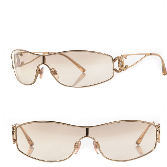 Chanel Interlocking CC Logo Shield Sunglasses - Clear Sunglasses,  Accessories - CHA948422
