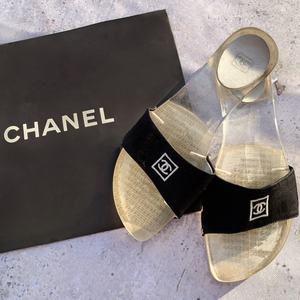 Chanel Vintage Acrylic Pool Slides