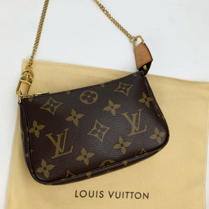 Louis Vuitton Mini Pochette Monogram Canvas Pouch Brown