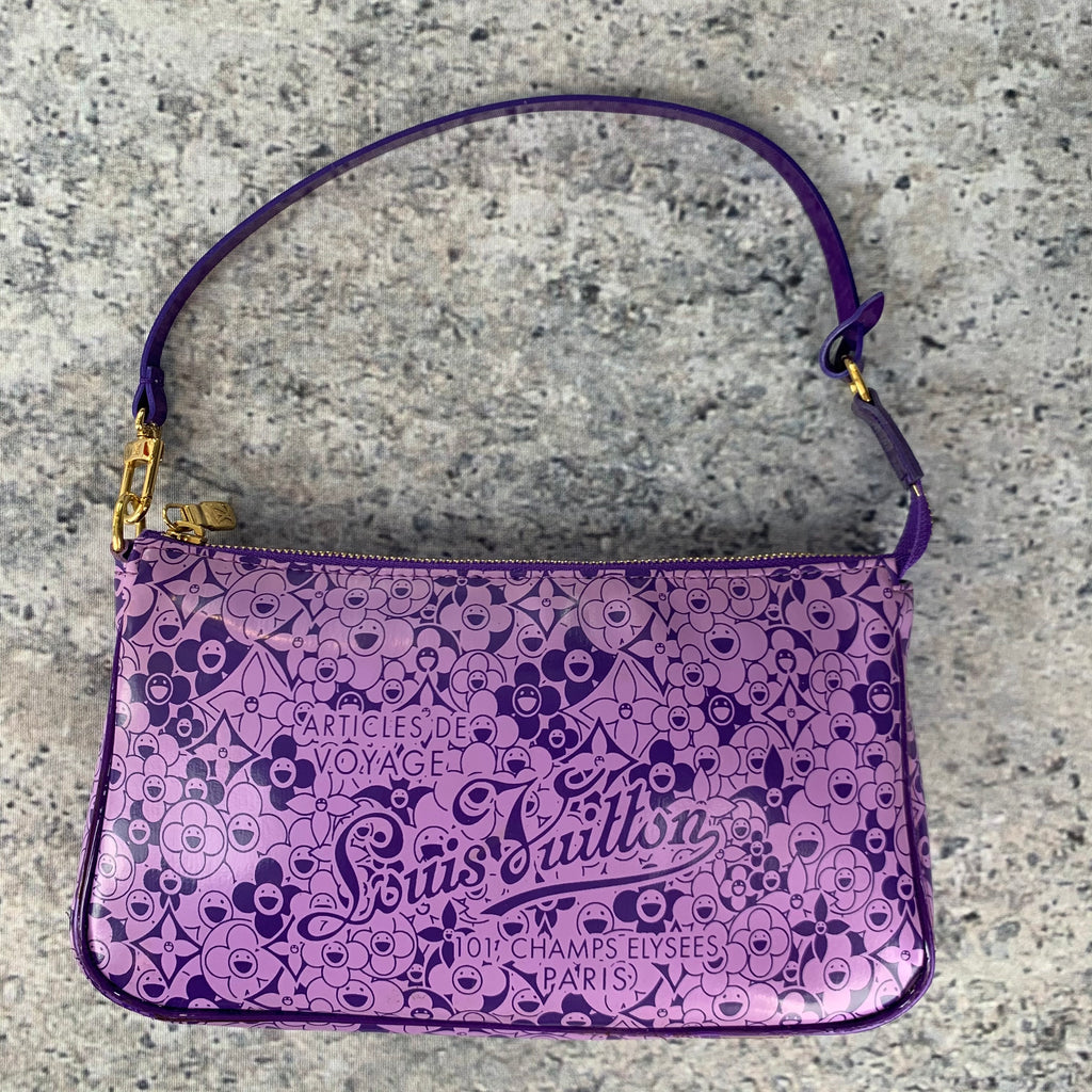 Louis Vuitton Murakami Limited Edition Cosmic Blossom Pochette Accessories in Purple