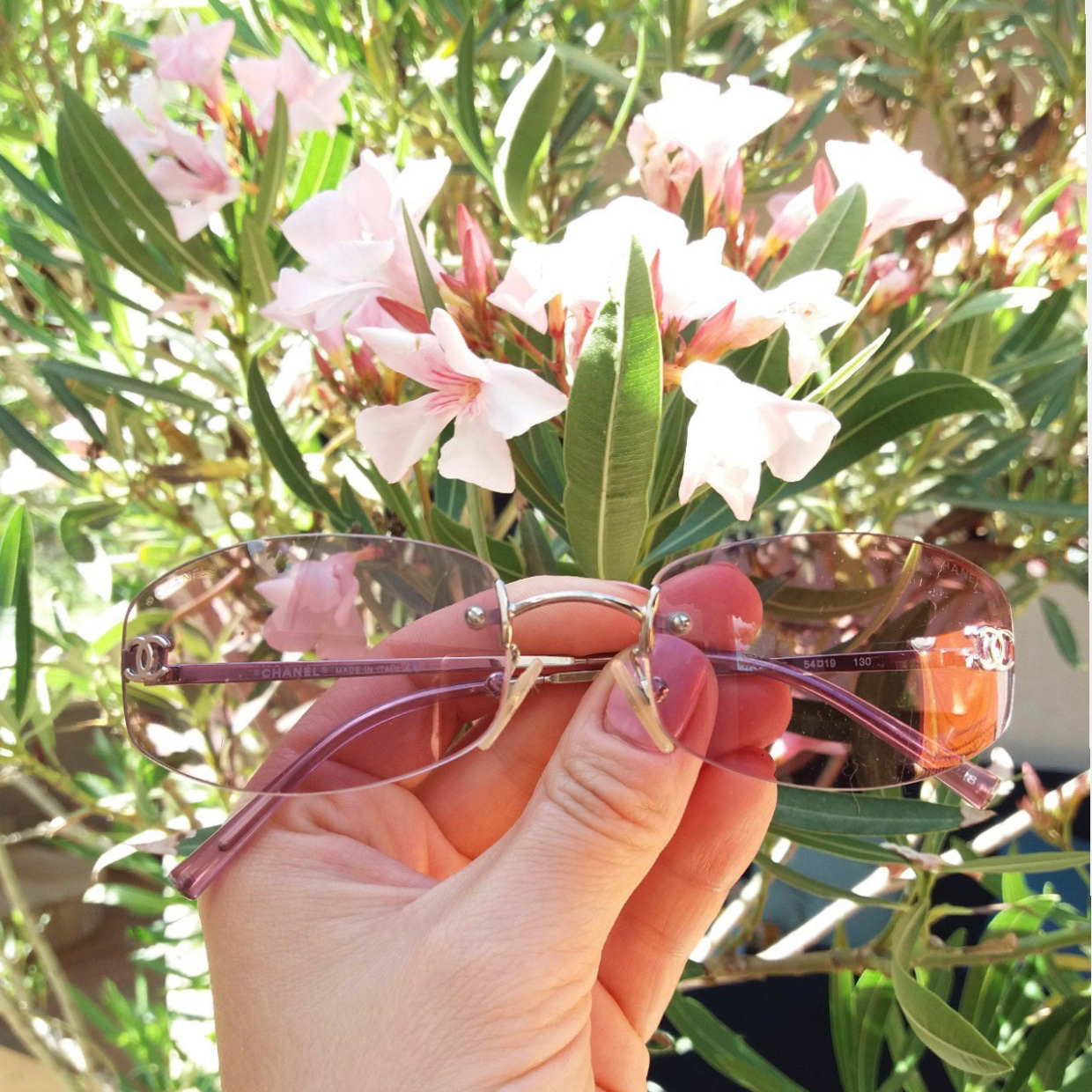 Chanel CC Logo Pink Sunglasses